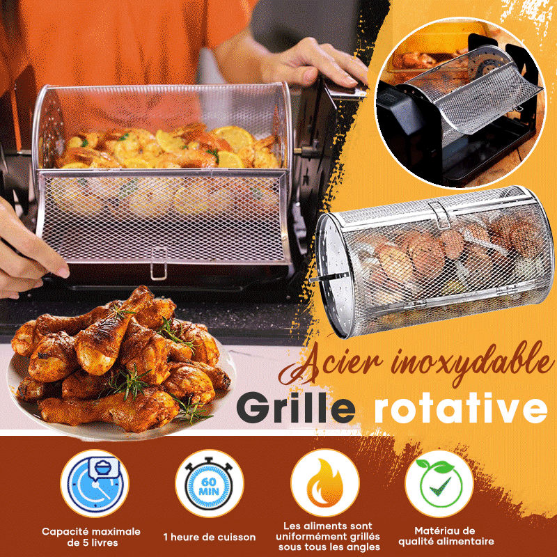 Grille rotative en acier inoxydable