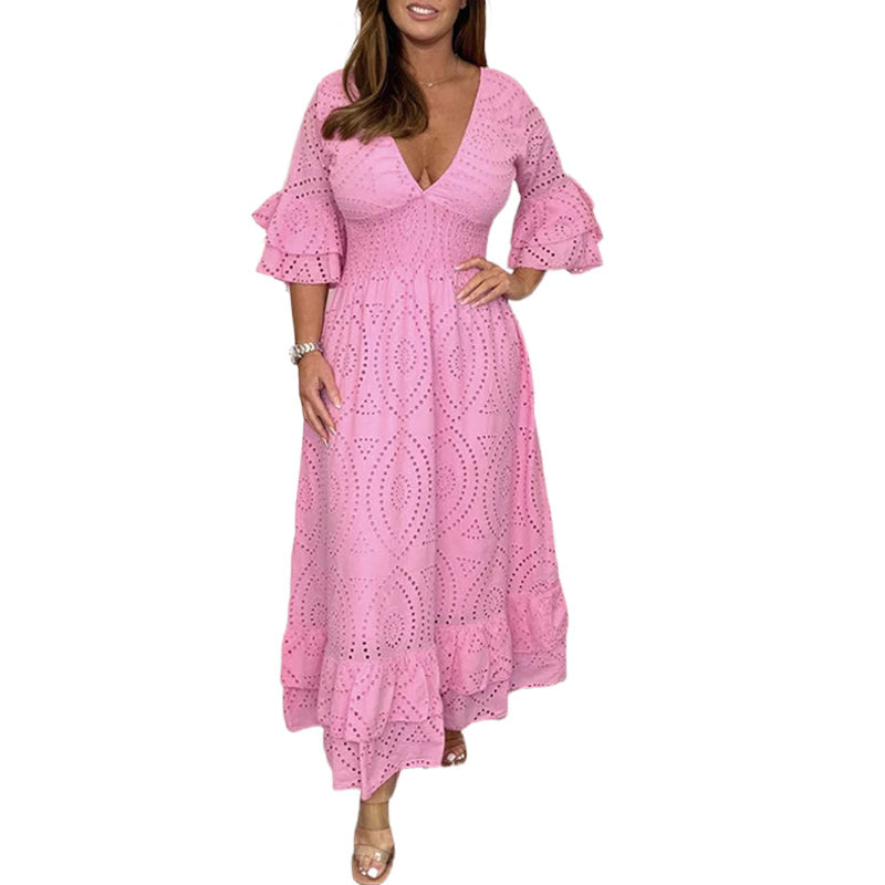 🎉Spécial été🎉Robe brodée ample à taille haute