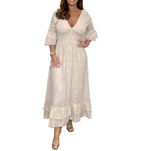 🎉Spécial été🎉Robe brodée ample à taille haute