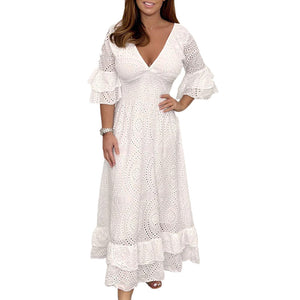 🎉Spécial été🎉Robe brodée ample à taille haute