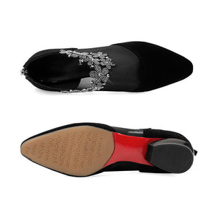 CHAUSSURES À TALON CREUX ET PIERRE DE STRASS