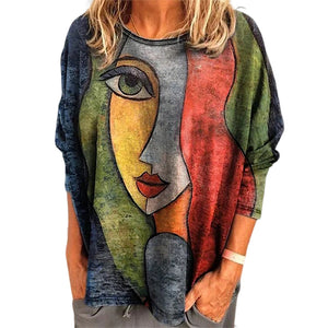 T-shirt à Imprimé Visage