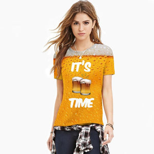 T-shirt à manches courtes à bulles de bière 3D Fashion - ciaovie