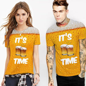 T-shirt à manches courtes à bulles de bière 3D Fashion - ciaovie