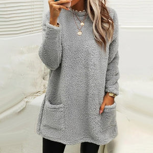 Robe décontractée à manches longues et col rond