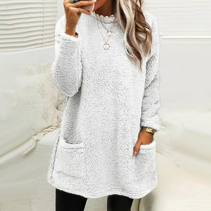 Robe décontractée à manches longues et col rond