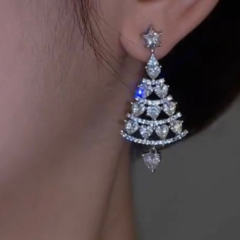 Boucles D'oreilles Tiges Sapin De Noël