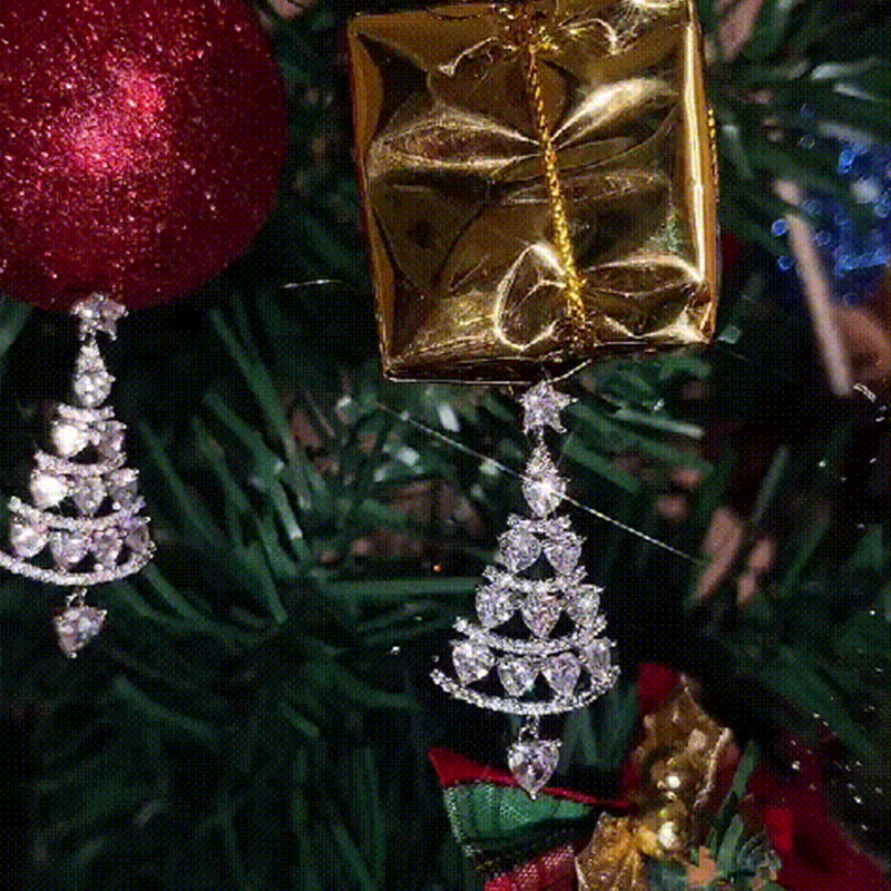 Boucles D'oreilles Tiges Sapin De Noël