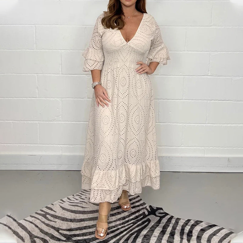 🎉Spécial été🎉Robe brodée ample à taille haute