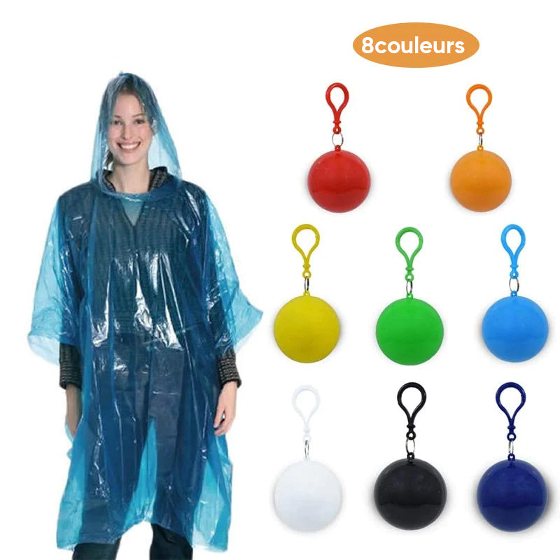 Imperméables d'Urgence Jetables avec Boîte Portable