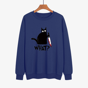 Sweat Chat Noir à Imprimé Amusant d'Halloween