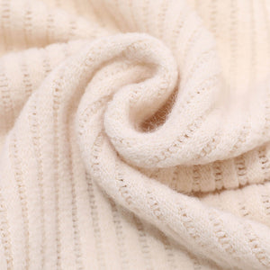 Tricot lâche imitation fourrure de lapin avec écharpe
