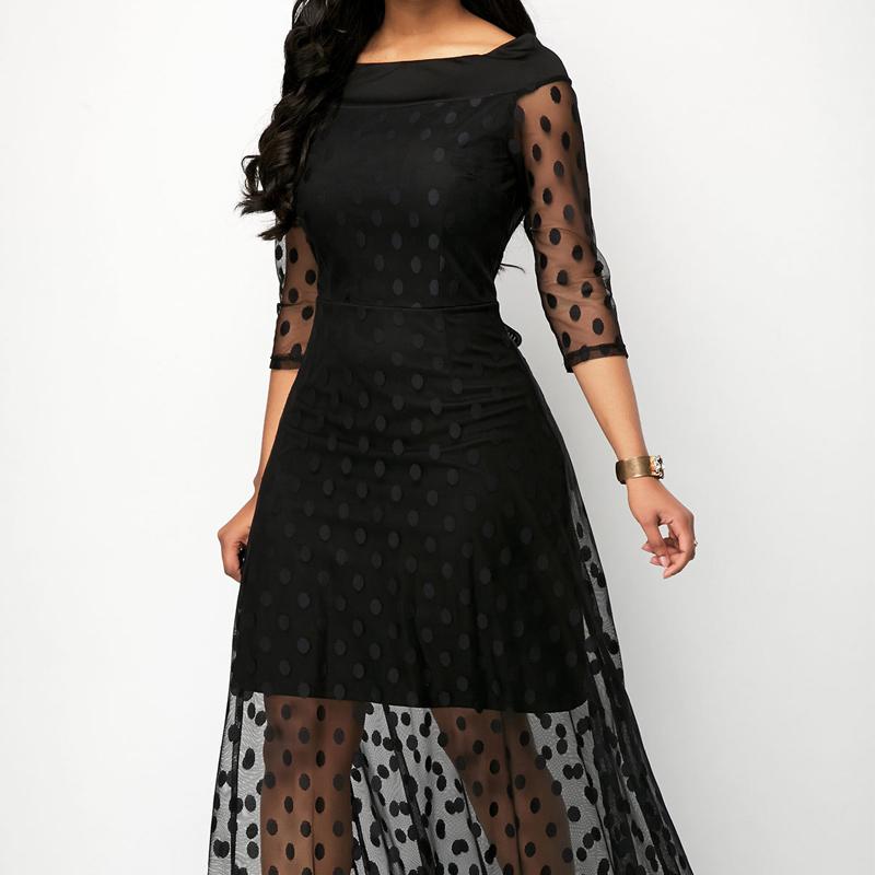 Robe Mode Élégante à Motif à Pois