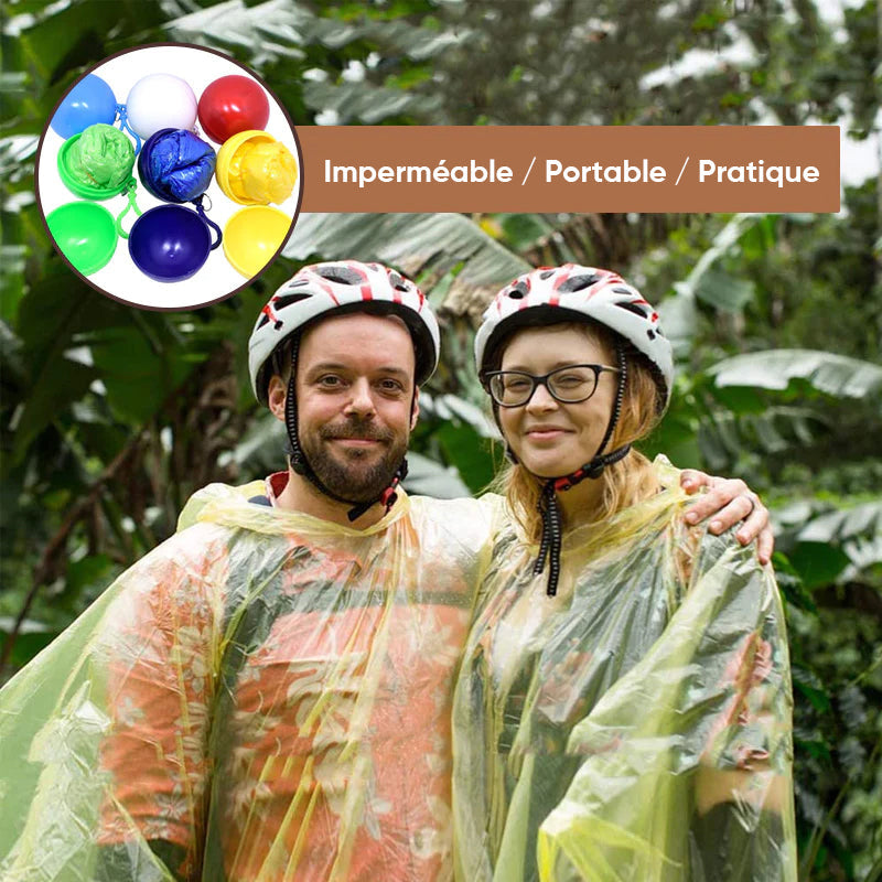 Imperméables d'Urgence Jetables avec Boîte Portable