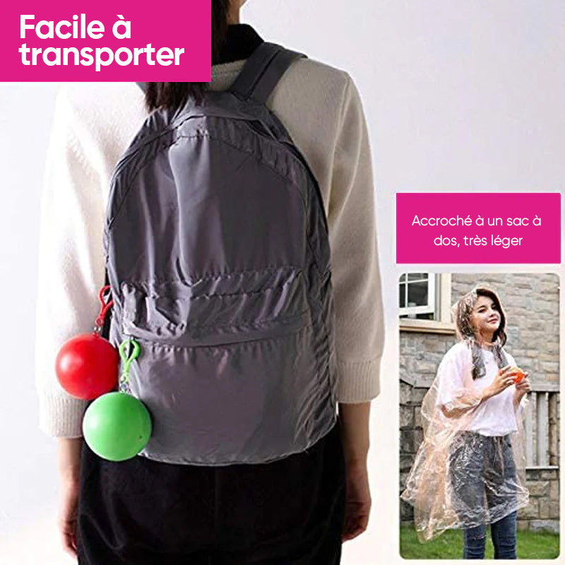 Imperméables d'Urgence Jetables avec Boîte Portable