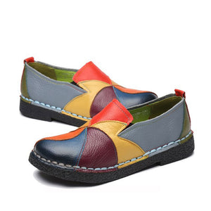 Ciaovie Casuel Confort Chaussures Plates en Cuir pour Femmes - ciaovie