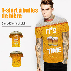 T-shirt à manches courtes à bulles de bière 3D Fashion - ciaovie