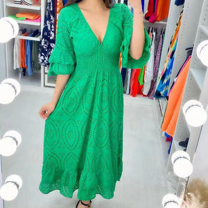 🎉Spécial été🎉Robe brodée ample à taille haute