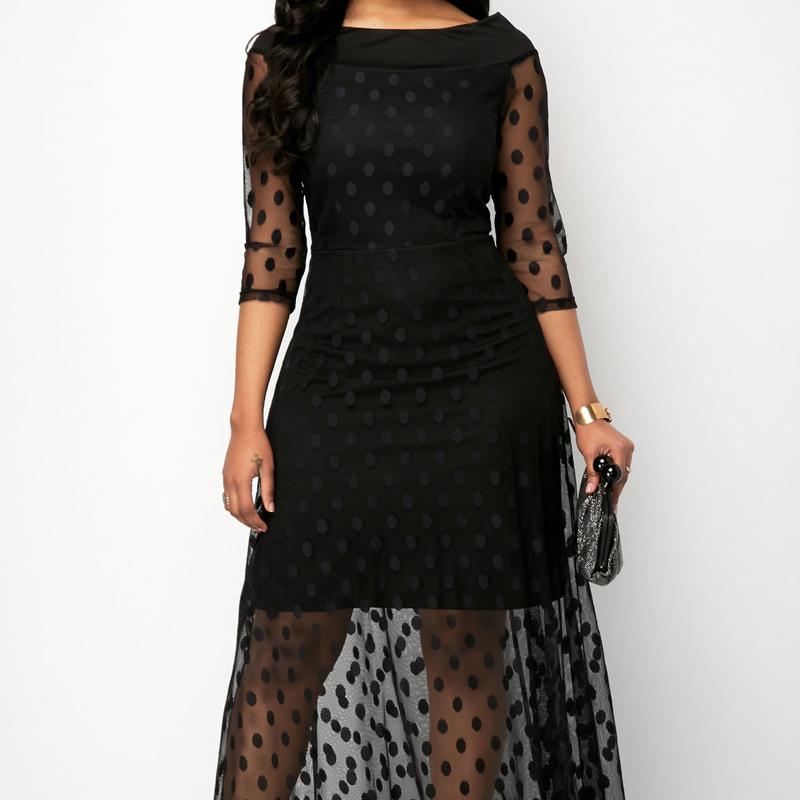 Robe Mode Élégante à Motif à Pois