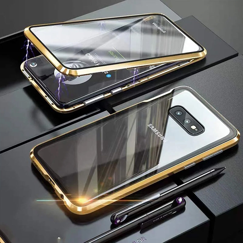 Étui de téléphone trempé magnétique pour Samsung