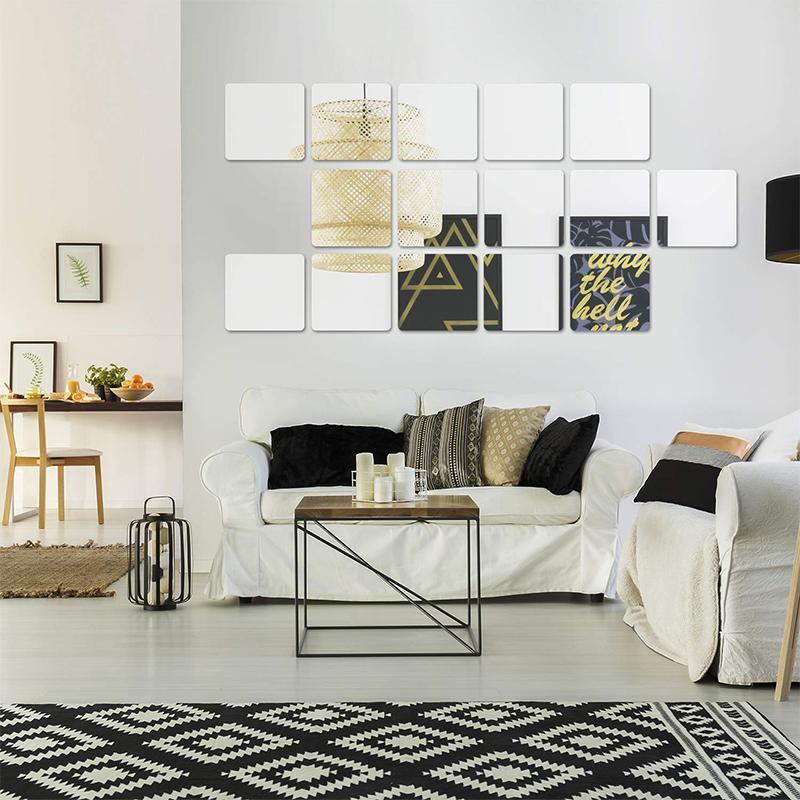 Feuilles Muraux Miroir en Plastique - ciaovie