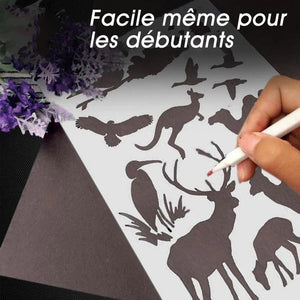 Modèles d'Art de Pochoir Dessiner rapide (12 Feuilles / Ensemble)