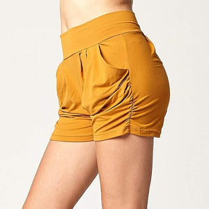 Short à Poches Plissées Taille Haute